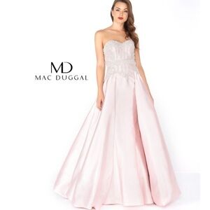 MacDuggal Blush Gown with overskirt.